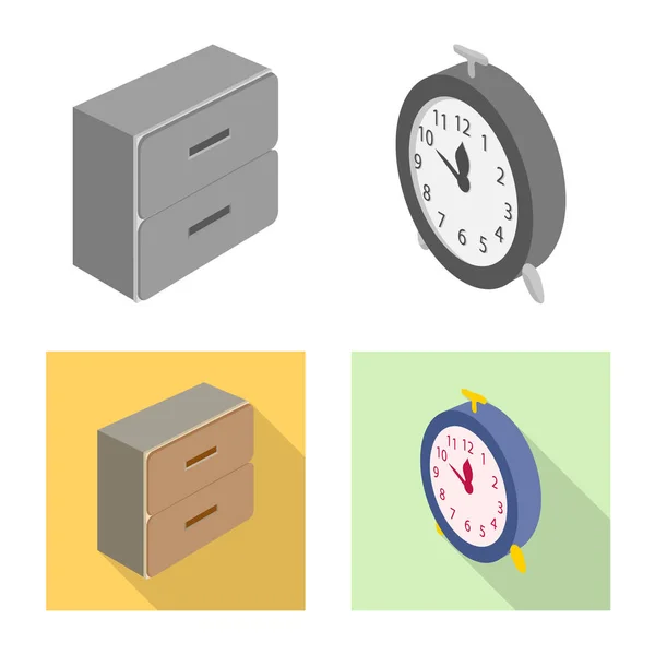 Izolovaný objekt ikony ložnici a pokoj. Sada ložnice a nábytek burzovní symbol pro web. — Stockový vektor