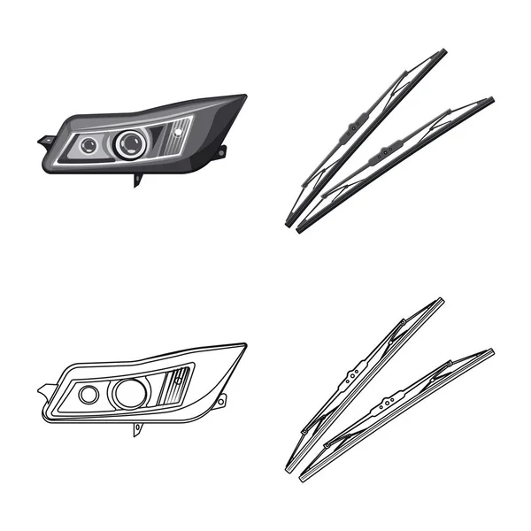 Illustration vectorielle de l'icône auto et pièce. Collection d'auto et voiture icône vectorielle pour stock . — Image vectorielle