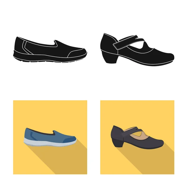 履物および女性のアイコンのベクター イラストです Web の銘柄記号を足し 靴セット — ストックベクタ