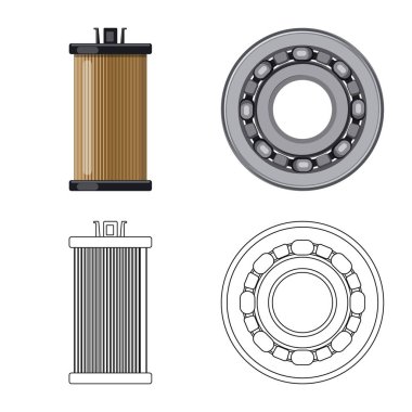 Otomatik ve bölümü simge vektör tasarımı. Hisse senedi için oto, araba vektör simge kümesi.