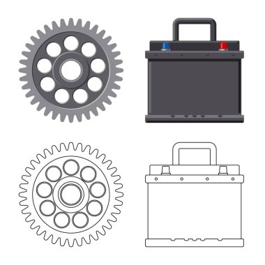 Tasarım otomatik vektör ve işareti bölüm. Oto, araba hisse senedi simgesi için web topluluğu.
