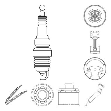 Otomatik ve bölümü logo vektör Illustration. Hisse senedi için oto, araba vektör simge topluluğu.