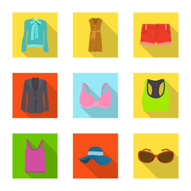 Kadın ve giyim sembolü yalıtılmış nesne. Kadın ve giyim hisse senedi simgesi için web topluluğu.