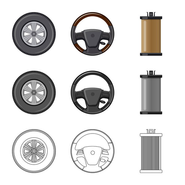 Isolated object of auto and part logo. Set of auto and car stock symbol for web.