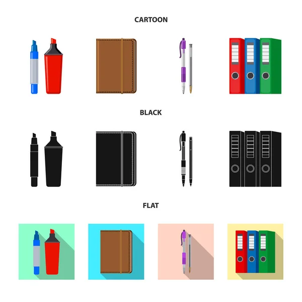 Geïsoleerde object van office en levering teken. Kantoor en school aandelensymbool voor web set. — Stockvector