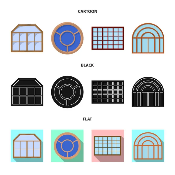 Vektor design av dörren och fram logotypen. Uppsättning av dörren och trä lager vektorillustration. — Stock vektor