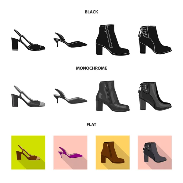 Vektorillustration von Schuhen und Frauensymbol. Abbildung von Schuhen und Fußstock-Vektor. — Stockvektor
