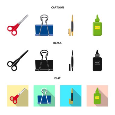 Office çizim vektör ve işaret verin. Ofis ve okul hisse senedi vektör çizim topluluğu.