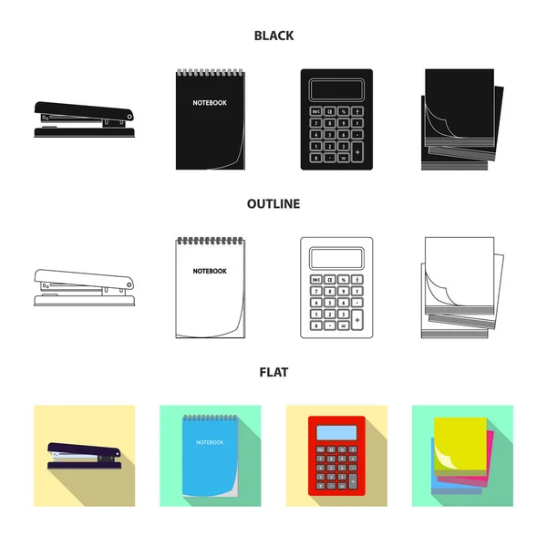 Conception vectorielle de bureau et signe d'approvisionnement. Collecte de symboles de bureau et de stock scolaire pour le web . — Image vectorielle