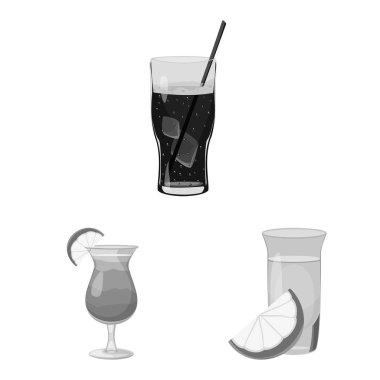 İçki ve bar simge vektör Illustration. İçki ve parti hisse senedi vektör çizim seti.