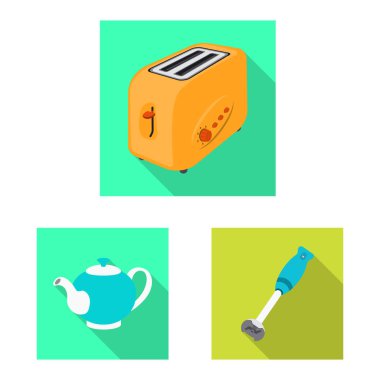 Mutfak ve yemek logo vektör tasarımı. Web için mutfak ve cihaz hisse senedi simgesi kümesi.