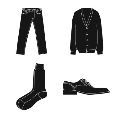 Adam ve giyim işareti vektör tasarımı. Adam ve giyim hisse senedi vektör çizim topluluğu.