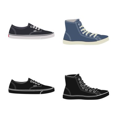 Ayakkabı ve ayakkabı logo vektör tasarımı. Hisse senedi için ayakkabı ve ayak vektör simge topluluğu.