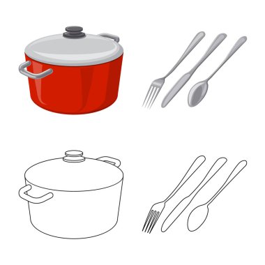 Mutfak ve yemek sembol yalıtılmış nesne. Web için mutfak ve cihaz hisse senedi simgesi kümesi.