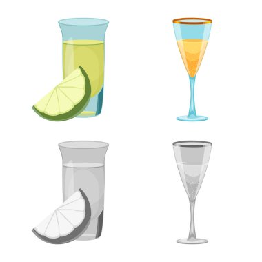 Yalıtılmış nesne üye bar ve içki. İçki kümesi ve hisse senedi için parti vektör simgesi.