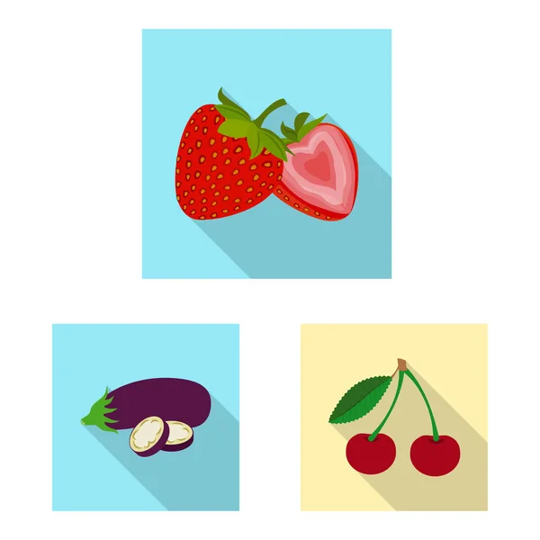 蔬菜水果符号的矢量设计。网站蔬菜和素食股票符号的收集. — 图库矢量图片