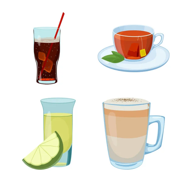 Illustrazione vettoriale di bere e bar segno. Set di icone vettoriali per bevande e feste per magazzino . — Vettoriale Stock