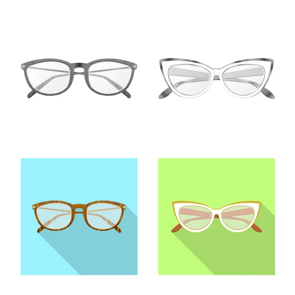 Εικονογράφηση Διάνυσμα Εικονίδιο Γυαλιά Και Καρέ Συλλογή Από Γυαλιά Και — Διανυσματικό Αρχείο