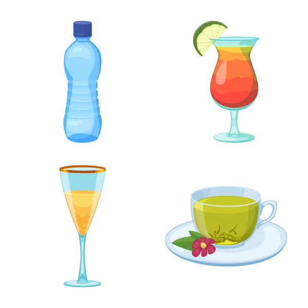 Illustrazione vettoriale del simbolo della bevanda e del bar. Set di bere e partito stock vettoriale illustrazione . — Vettoriale Stock