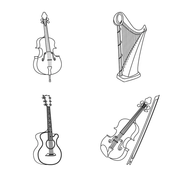 Illustration Vectorielle Musique Signe Syntonique Ensemble Musique Icône Vectorielle Outil — Image vectorielle