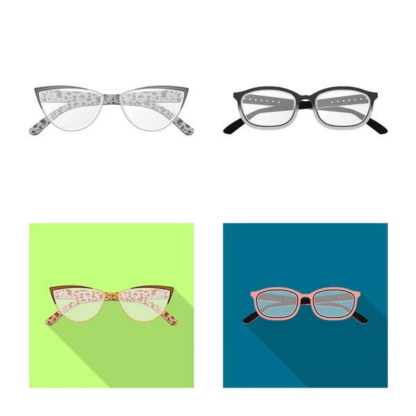 Objet isolé de lunettes et symbole de monture. Jeu de lunettes et accessoire illustration vectorielle de stock . — Image vectorielle