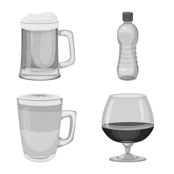 Векторная иллюстрация символа напитка и бара. Коллекция напитков и праздничных акций для интернета . — стоковый вектор