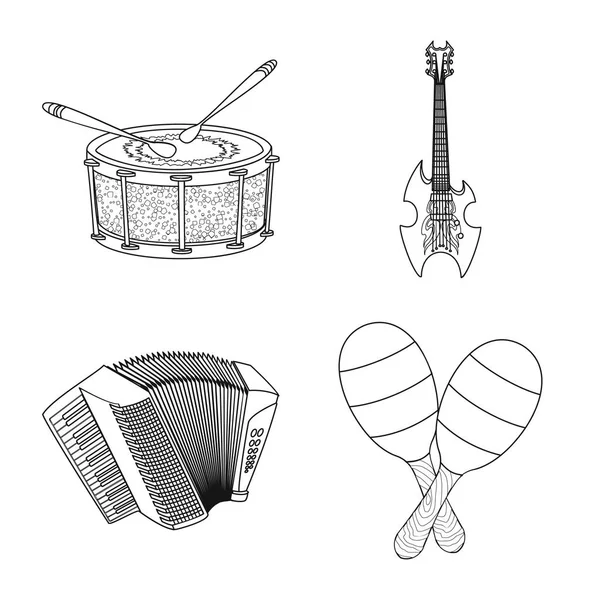 Ilustración vectorial de música y logotipo de melodía. Colección de música y herramienta de stock símbolo para la web . — Vector de stock