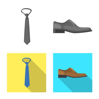 Adam ve giyim logo vektör çizimi. Adam ve aşınma vektör simgesini hissenin topluluğu.