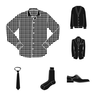 Adam ve giyim simgesi yalıtılmış nesne. Adam ayarla ve vektör simge stok giyim.