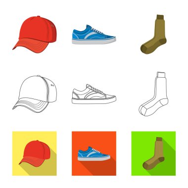 Adam ve giyim simge vektör tasarımı. Adam ayarla ve stok vektör çizim giymek.