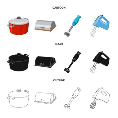 Mutfak ve yemek logo vektör tasarımı. Mutfak ve cihaz hisse senedi vektör çizim seti.