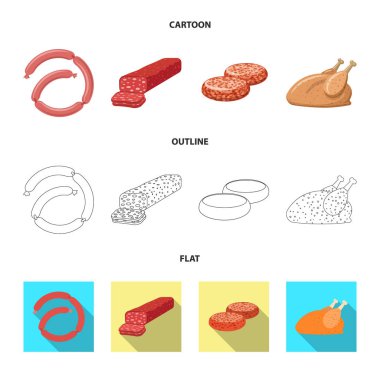 Et ve jambon simge vektör tasarımı. Et ve hisse senedi simgesi web için pişirme.