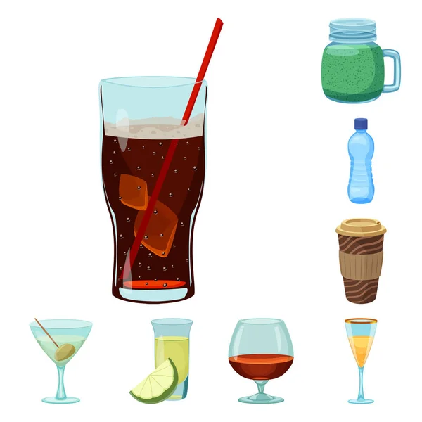 Εικονογράφηση διάνυσμα του ποτού και γραμμή εισόδου. Συλλογή από το ποτό και το κόμμα σύμβολο μετοχής για το web. — Διανυσματικό Αρχείο