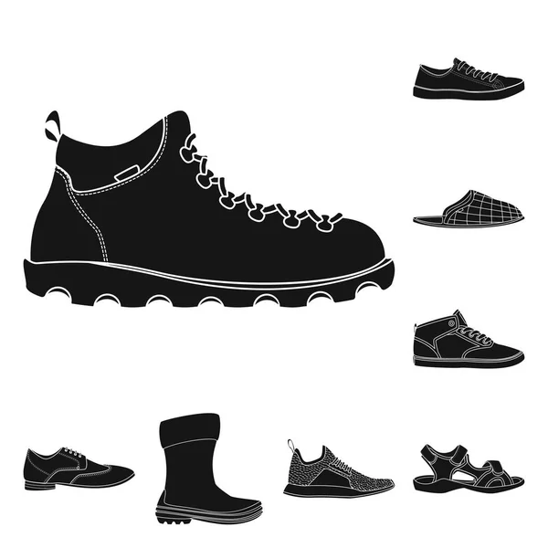 Vektorillustration av sko och skodon symbol. Samling av skon och foten vektor ikonen för lager. — Stock vektor