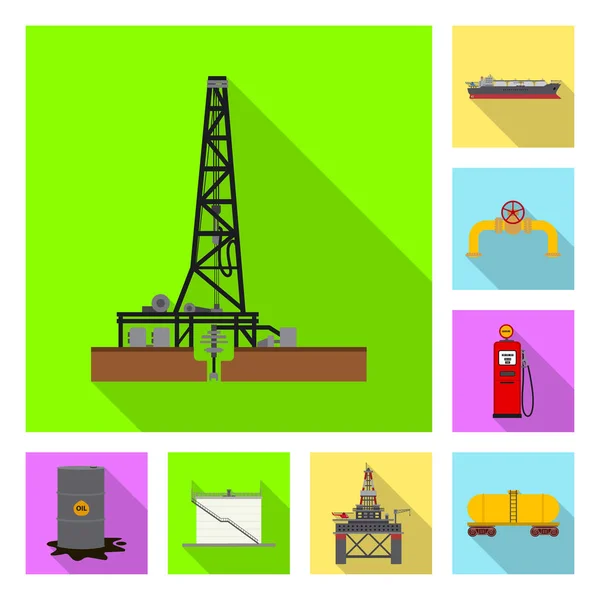 Diseño vectorial del logotipo de petróleo y gas. Colección de aceite y gasolina símbolo de reserva para la web . — Vector de stock