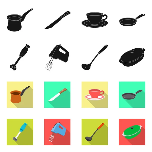 Oggetto isolato di cucina e cuoco simbolo. Set di illustrazione vettoriale cucina ed elettrodomestici . — Vettoriale Stock