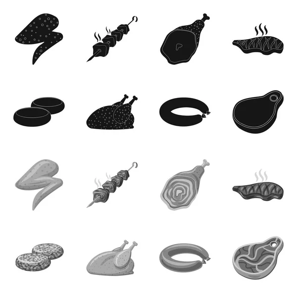 Ilustración vectorial del símbolo de carne y jamón. Colección de carne y cocina icono vectorial para stock . — Archivo Imágenes Vectoriales