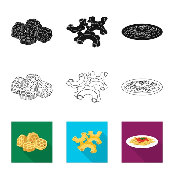 Απομονωμένο αντικείμενο του λογότυπου ζυμαρικά και υδατάνθρακες. Συλλογή από εικονογράφηση διάνυσμα απόθεμα ζυμαρικά και μακαρόνια. — Διανυσματικό Αρχείο