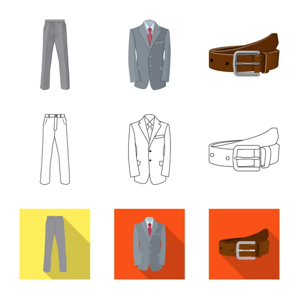 Ilustración vectorial del hombre y el icono de la ropa. Colección de hombre y desgaste stock vector ilustración . — Archivo Imágenes Vectoriales