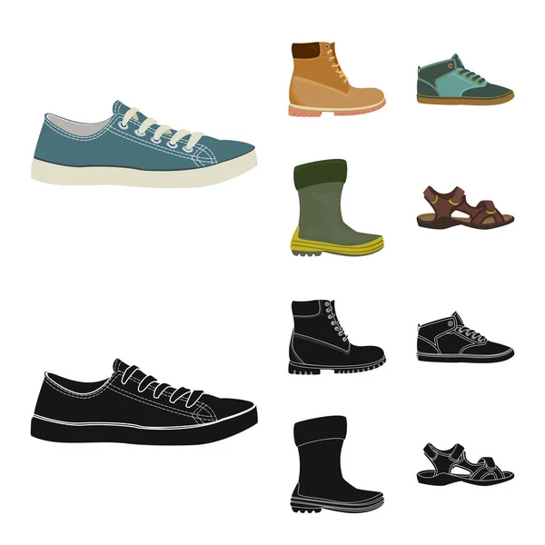 Ayakkabı ve ayakkabı logo yalıtılmış nesne. Ayakkabı ayarla ve vektör simge stok ayak. — Stok Vektör
