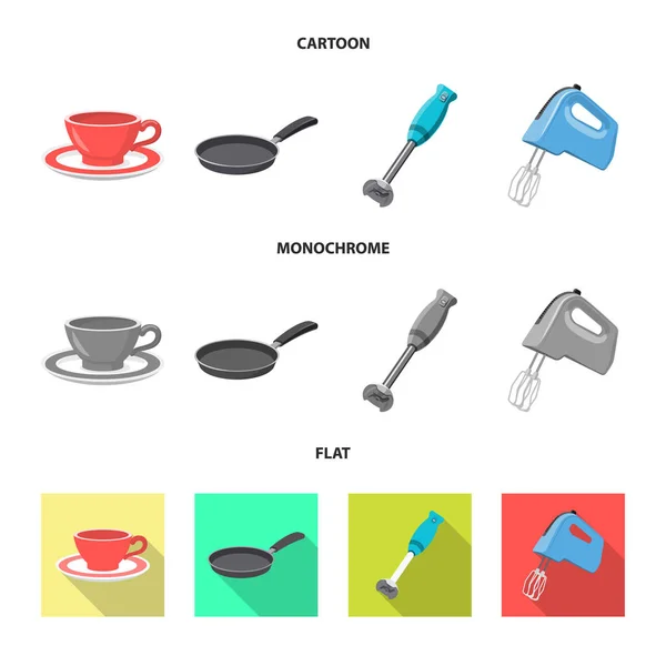 Vectorillustratie van keuken en cook pictogram. Collectie van keuken- en apparatenbouw aandelensymbool voor web. — Stockvector