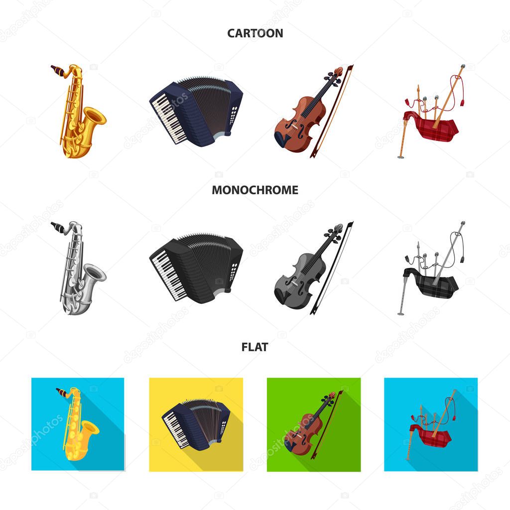 Vector design of music and tune sign. Collection of music and tool stock symbol for web.
