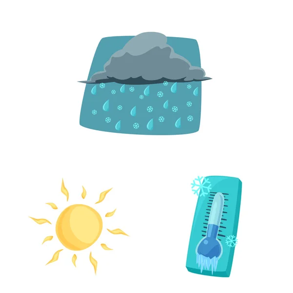 Objet isolé du symbole météorologique et climatique. Illustration vectorielle des conditions météorologiques et des nuages . — Image vectorielle