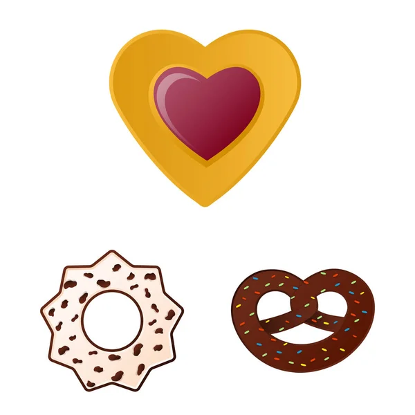 Vector illustratie van koekjes en bak teken. Collectie van biscuit en chocolade aandelensymbool voor web. — Stockvector