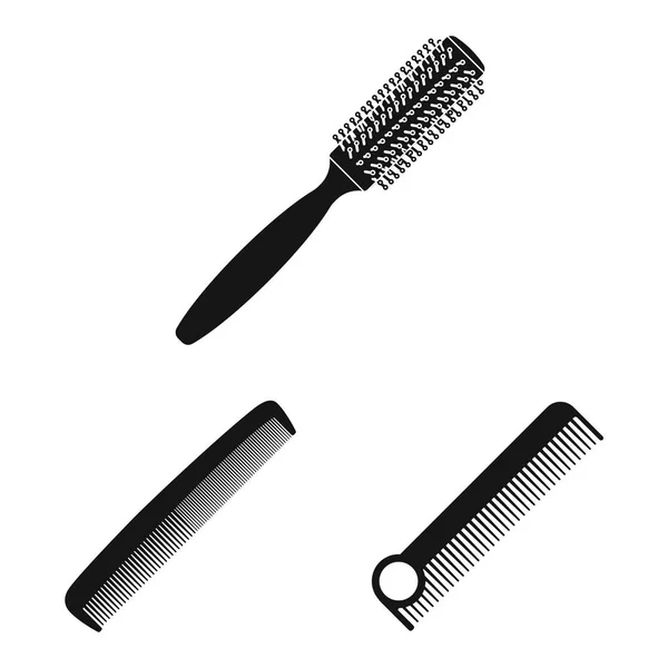 Conception vectorielle du logo brosse et cheveux. Collection d'icône vectorielle brosse et brosse à cheveux pour stock . — Image vectorielle