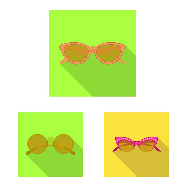 Projeto vetorial de óculos e óculos de sol símbolo. Coleção de óculos e símbolo de estoque acessório de web . — Vetor de Stock