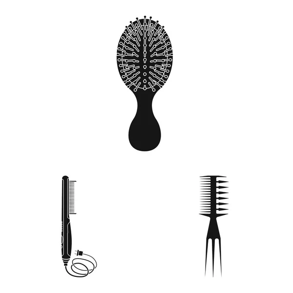 Conception vectorielle de brosse et symbole de cheveux. Collection d'icône vectorielle brosse et brosse à cheveux pour stock . — Image vectorielle