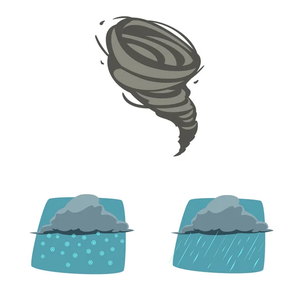 Design vettoriale del clima e del clima logo. Set di meteo e cloud stock simbolo per il web . — Vettoriale Stock