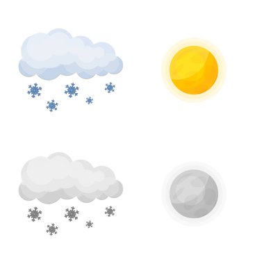 Hava ve İklim simge vektör Illustration. Hava ve bulut hisse senedi vektör çizim topluluğu.