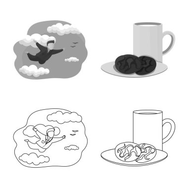 Rüyalar ve gece simge vektör Illustration. Rüyalar ve web için hisse senedi simgesi yatak odası koleksiyonu.